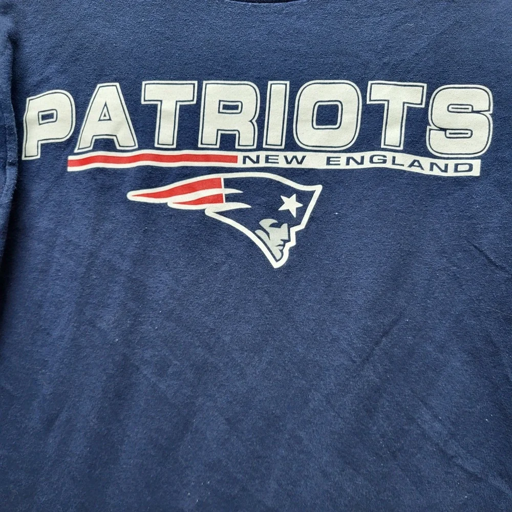 New England Patriots Men Shirt M Navy Majestic‎ Logo Long Sleeve
